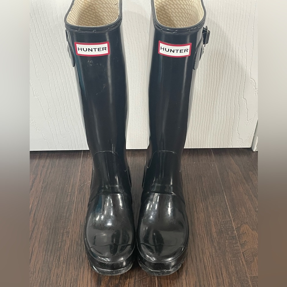 Black Hunter Boots with Boot Socks
